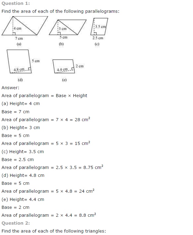 NCERT Solutions for Class 7 Maths Chapter 11 Perimeter and Area Ex 11.2 Q1