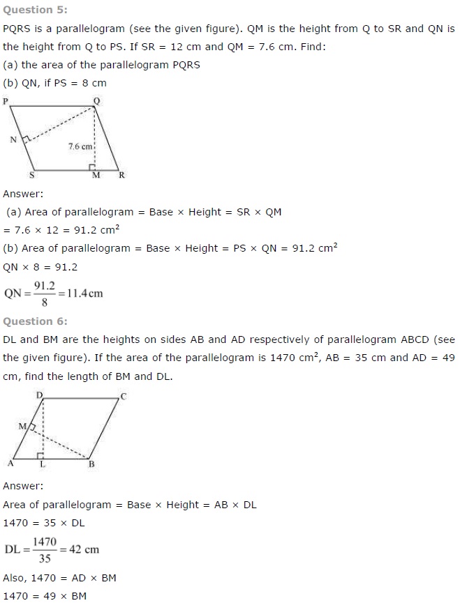 NCERT Solutions for Class 7 Maths Chapter 11 Perimeter and Area Ex 11.2 Q5