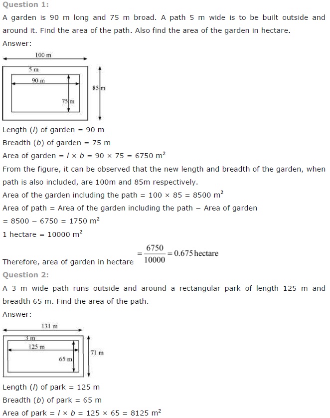 NCERT Solutions for Class 7 Maths Chapter 11 Perimeter and Area Ex 11.4 Q1