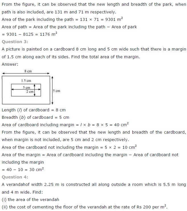 NCERT Solutions for Class 7 Maths Chapter 11 Perimeter and Area Ex 11.4 Q2