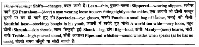 NCERT Solutions for Class 9 English Literature Chapter 10 The Seven Ages Paraphrase Q6