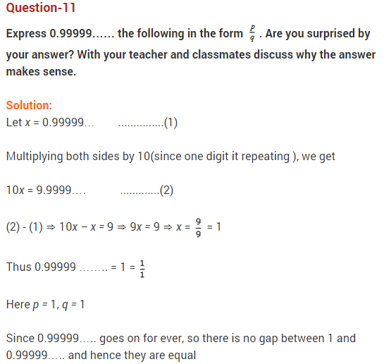 NCERT Solutions for Class 9 Maths Chapter 1 Number Systems Ex 1.3 q11