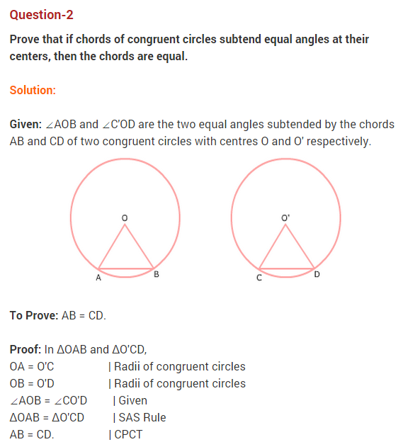 NCERT Solutions for Class 9 Maths Chapter 10 Circles Ex 10.2 A2