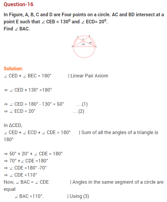 NCERT Solutions for Class 9 Maths Chapter 10 Circles Ex 10.5 A5