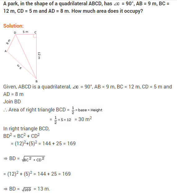 NCERT Solutions for Class 9 Maths Chapter 12 Heron's Formula Ex 12.2 A1