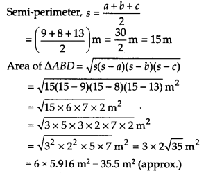 NCERT Solutions for Class 9 Maths Chapter 12 Heron's Formula Ex 12.2 Q1.1