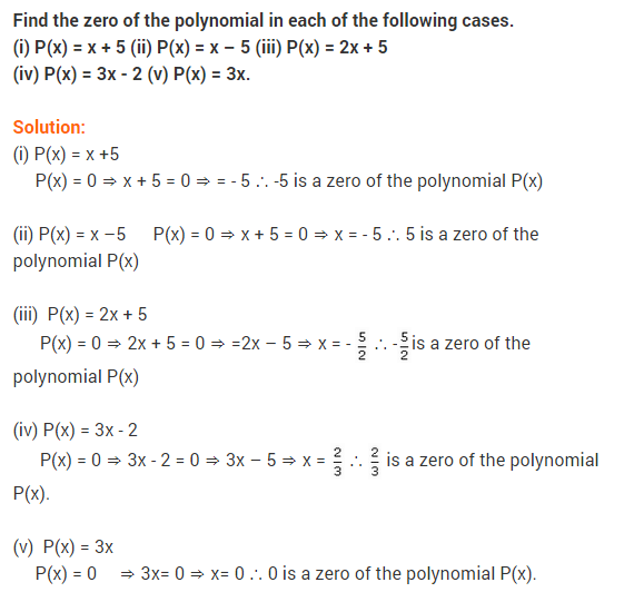 NCERT Solutions for Class 9 Maths Chapter 2 Polynomials Ex 2.2 Q9