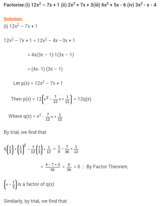 NCERT Solutions for Class 9 Maths Chapter 2 Polynomials Ex 2.4 Q16