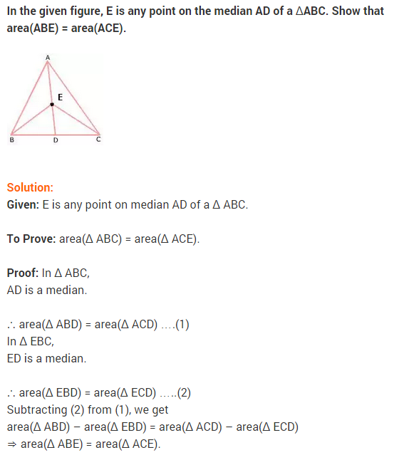 NCERT Solutions for Class 9 Maths Chapter 9 Areas of Parallelograms and Triangles Ex 9.3 A1