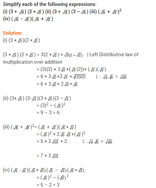 NCERT Solutions for Class 9 Maths Number System Ex 1.5 q2