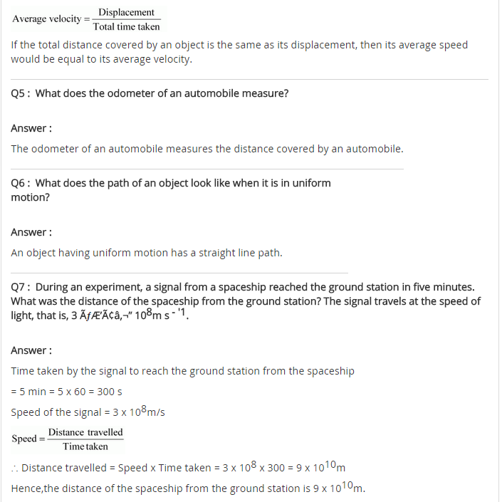 NCERT Solutions for Class 9 Science Chapter 8 Motion 3