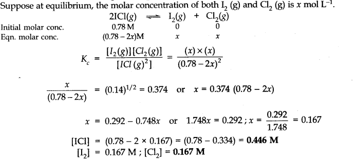 NCERT Solutions for Class 11 Chemistry Chapter 7 Equilibrium Q15.1