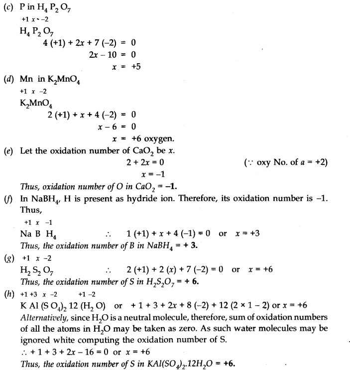 NCERT Solutions for Class 11 Chemistry Chapter 8 Redox Reactions Q1.2