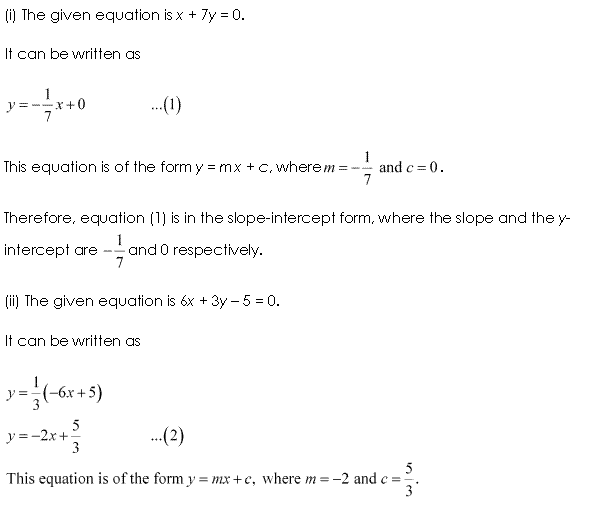 NCERT Solutions for Class 11 Maths Chapter 10 Straight Lines Ex 10.3 Q1.1