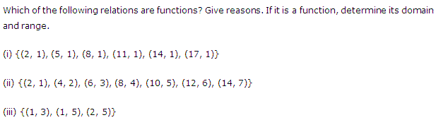 NCERT Solutions for Class 11 Maths Chapter 2 Relations and Functions Ex 2.3 Q1