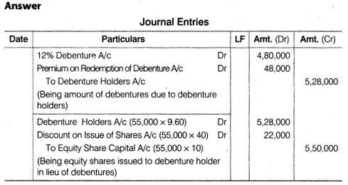 NCERT Solutions for Class 12 Accountancy Part II Chapter 2 Issue and Redemption of Debentures Numerical Questions Q34