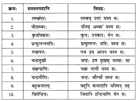 Abhyasvan Bhav Sanskrit Class 10 Solutions Chapter 7 समासा 1.7