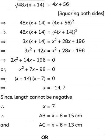 CBSE Sample Papers for Class 10 Maths Standard Term 2 Set 3 with Solutions 13