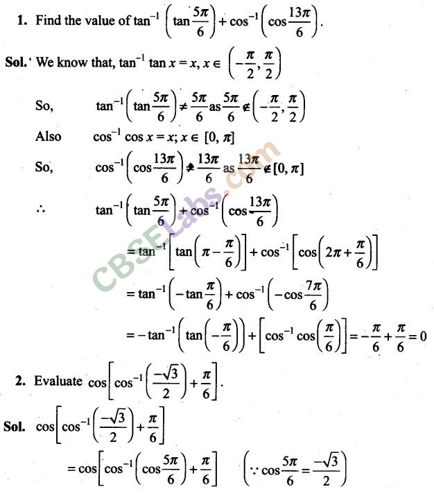 NCERT Exemplar Class 12 Maths Chapter 2 Inverse Trigonometric Functions Img 1