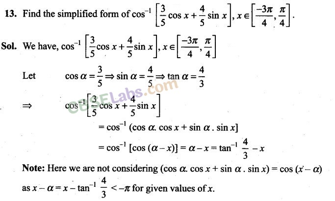 NCERT Exemplar Class 12 Maths Chapter 2 Inverse Trigonometric Functions Img 12