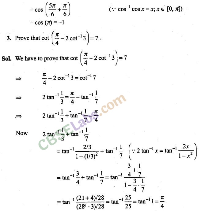 NCERT Exemplar Class 12 Maths Chapter 2 Inverse Trigonometric Functions Img 2