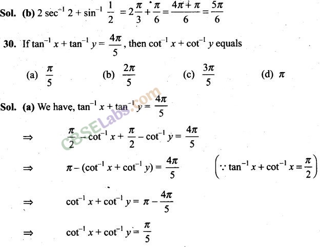 NCERT Exemplar Class 12 Maths Chapter 2 Inverse Trigonometric Functions Img 25