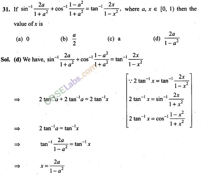 NCERT Exemplar Class 12 Maths Chapter 2 Inverse Trigonometric Functions Img 26