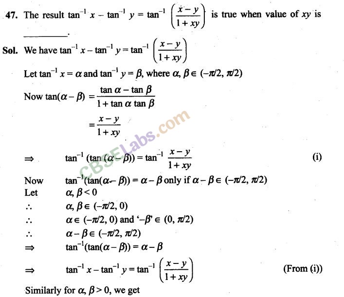 NCERT Exemplar Class 12 Maths Chapter 2 Inverse Trigonometric Functions Img 36