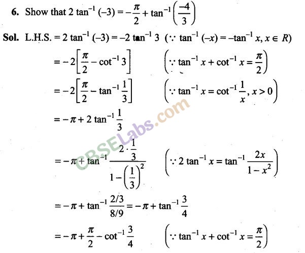 NCERT Exemplar Class 12 Maths Chapter 2 Inverse Trigonometric Functions Img 4