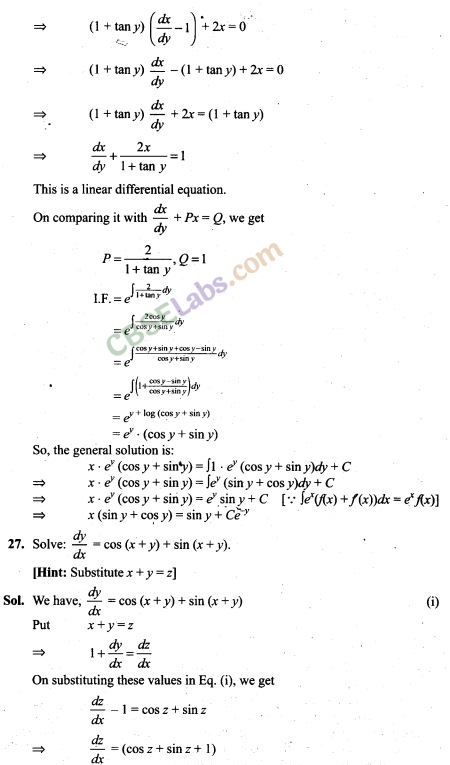 NCERT Exemplar Class 12 Maths Chapter 9 Differential Equations Img 23