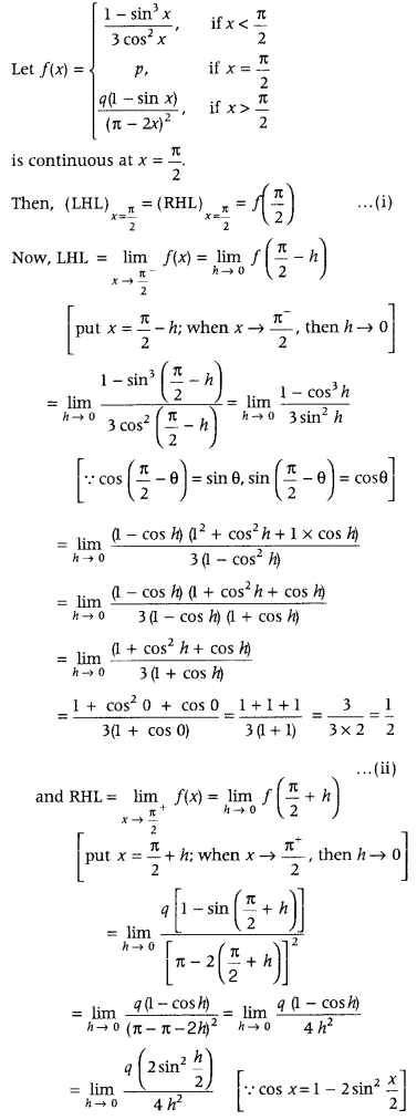 Continuity and Differentiability Class 12 Maths Important Questions Chapter 56
