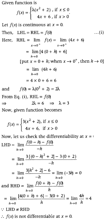 Continuity and Differentiability Class 12 Maths Important Questions Chapter 5 88
