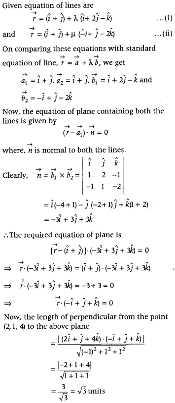 Three Dimensional Geometry Class 12 Maths Important Questions Chapter 11 107