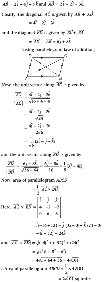 Vector Algebra Class 12 Maths Important Questions Chapter 10 64