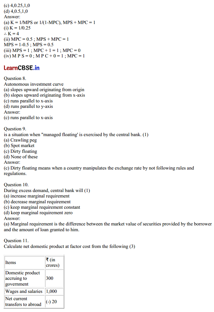 CBSE Sample Papers for Class 12 Economics Set 12 with Solutions 3
