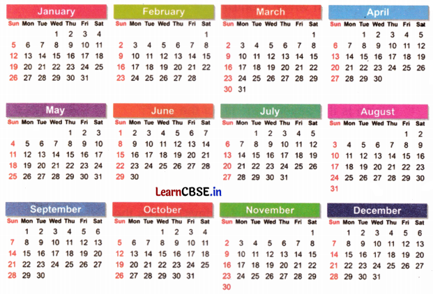 Ticking Clocks and Turning Calendar Class 4 Worksheet with Answers Maths Chapter 12 1